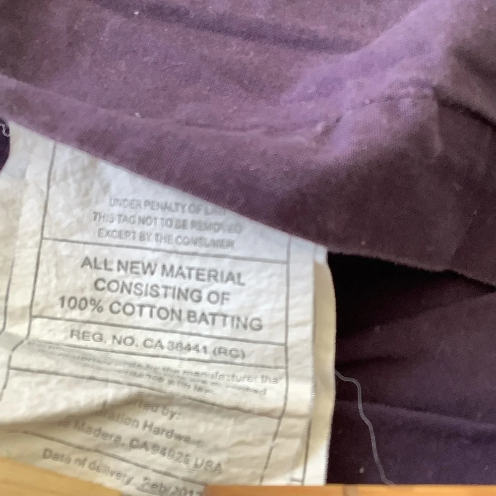 Restoration Hardware Quilted Pillow Sham Pair in Deep Purple